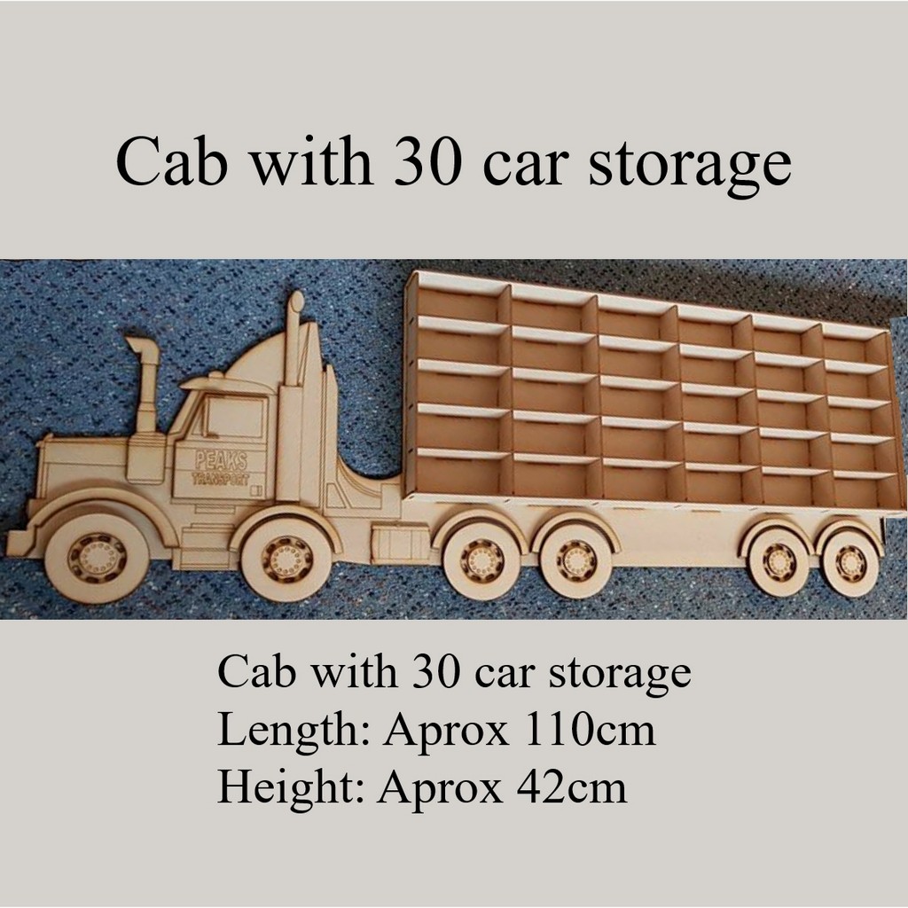 wooden matchbox car holder